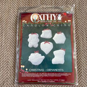 NEW 1980s Cathy Needlecraft Candlewicking Ornament Kit Vintage